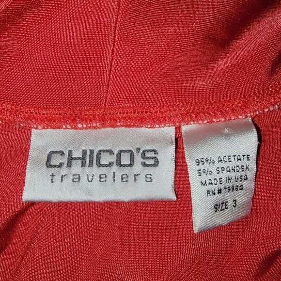 Chico's Travlers red short sleeve cardigan jacket size 3 (XL) - Picture 5 of 5